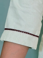 White cord set with thread work - KLA695