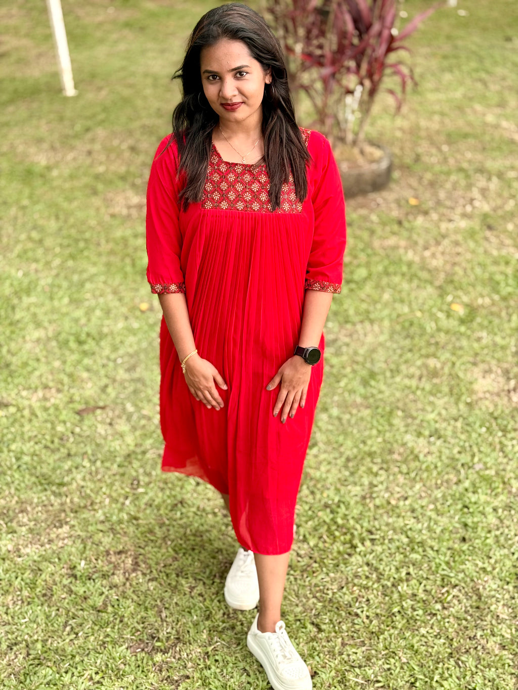 Elegant georgette single piece kurti (Sleeveless)- KLA9308