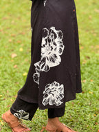 KLA 8908- Stylish black printed rayon cord set for a trendy look.