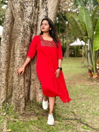 Elegant georgette single piece kurti (Sleeveless)- KLA9308