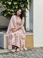 Off White Printed Flare Kurti - K3233