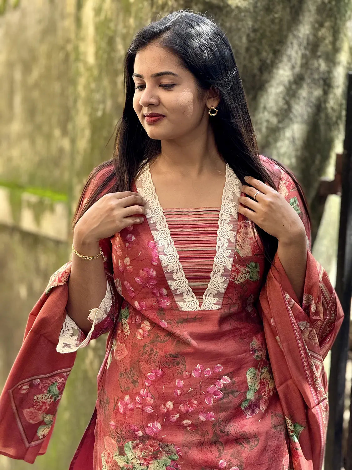 Semi Modal Printed Kurti - K3239