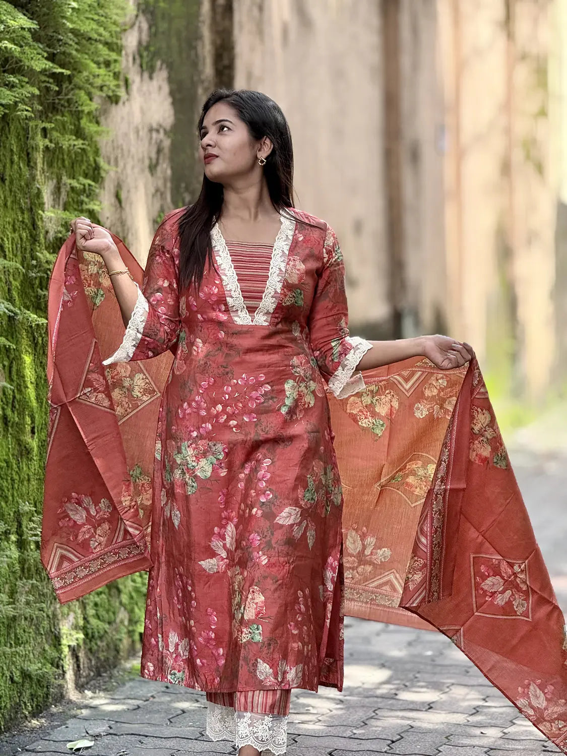 Semi Modal Printed Kurti - K3239