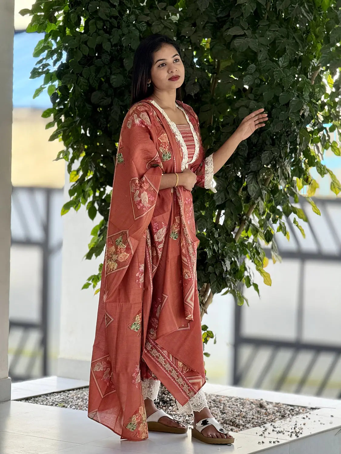 Semi Modal Printed Kurti - K3239