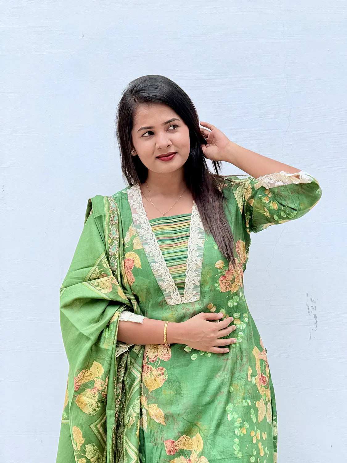 Semi Modal Printed Kurti - K3232