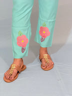 Light green cord set with thread work - KLA 545