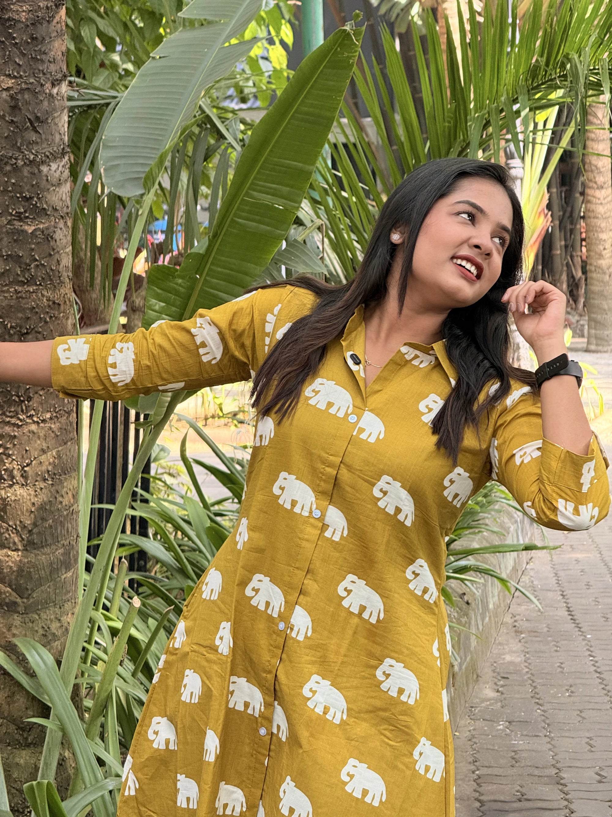 Comfortable and stylish cotton shirt dress - KLA9309