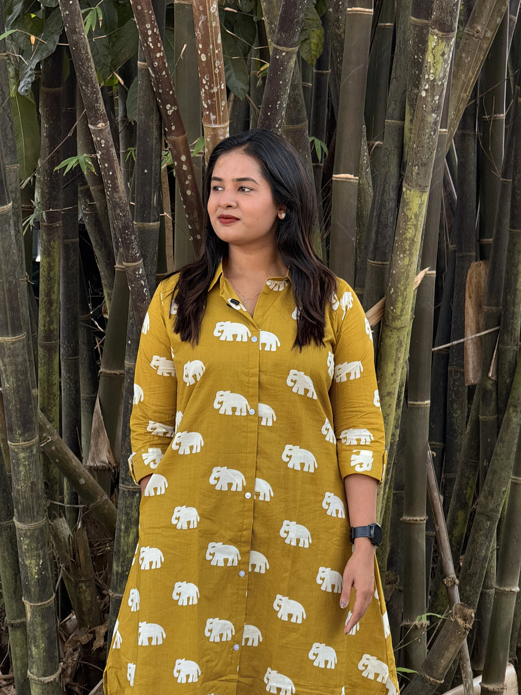 Comfortable and stylish cotton shirt dress - KLA9309