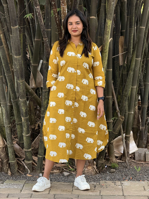 Comfortable and stylish cotton shirt dress - KLA9309